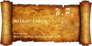 Welker Petra névjegykártya